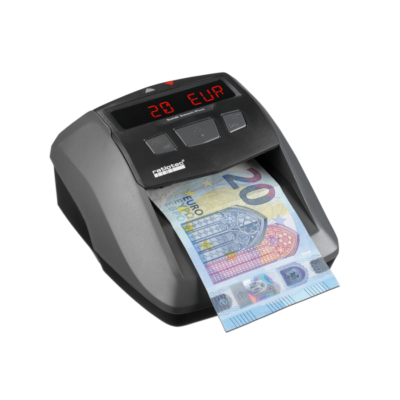 Soldi Smart Pro tarjoaa turvallisuutta tarkistamalla setelin. Laitteen tunnistaessa väärennetyn setelin, antaa se näyttövaroituksen lisäksi merkkiäänen. LCD-näyttö punaisilla numeroilla.